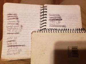 car song checklist